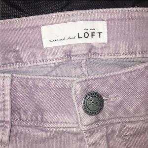 Loft Lavender Purple Corduroy Jeans size 2